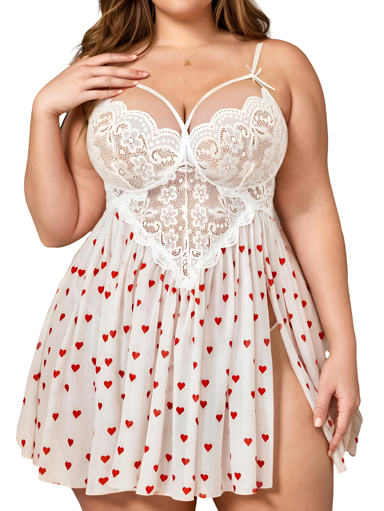 Shift Dress Sleeveless - Plus Size Lace Babydoll Lingerie for