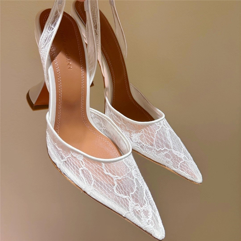 Women Formal Wear For Wedding - High-heeled sandals summer new pointed lace