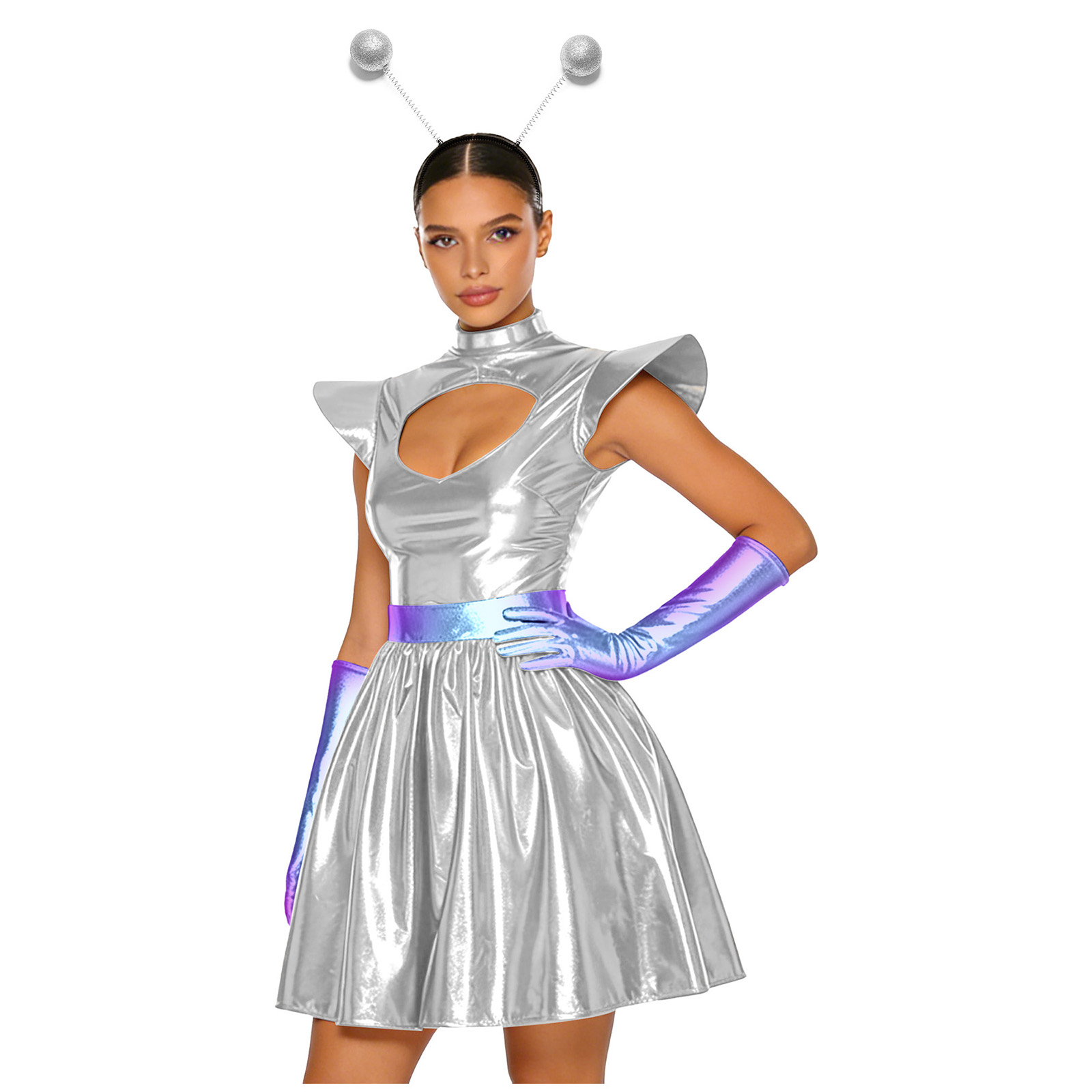 Women Shiny Alien Outerspace C – обзор и цена Shift Dress Sleeveless