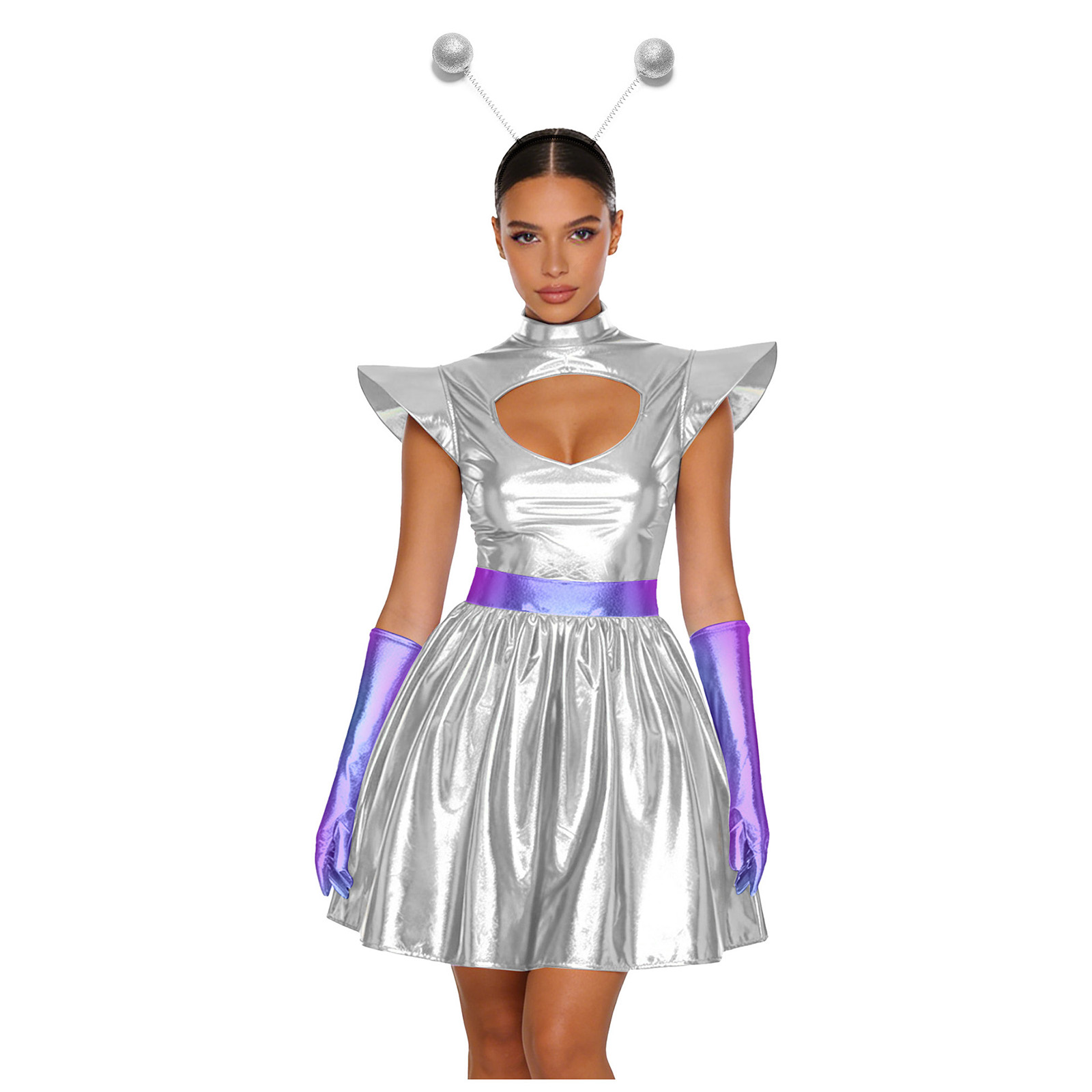 Women Shiny Alien Outerspace C – обзор и цена Shift Dress Sleeveless