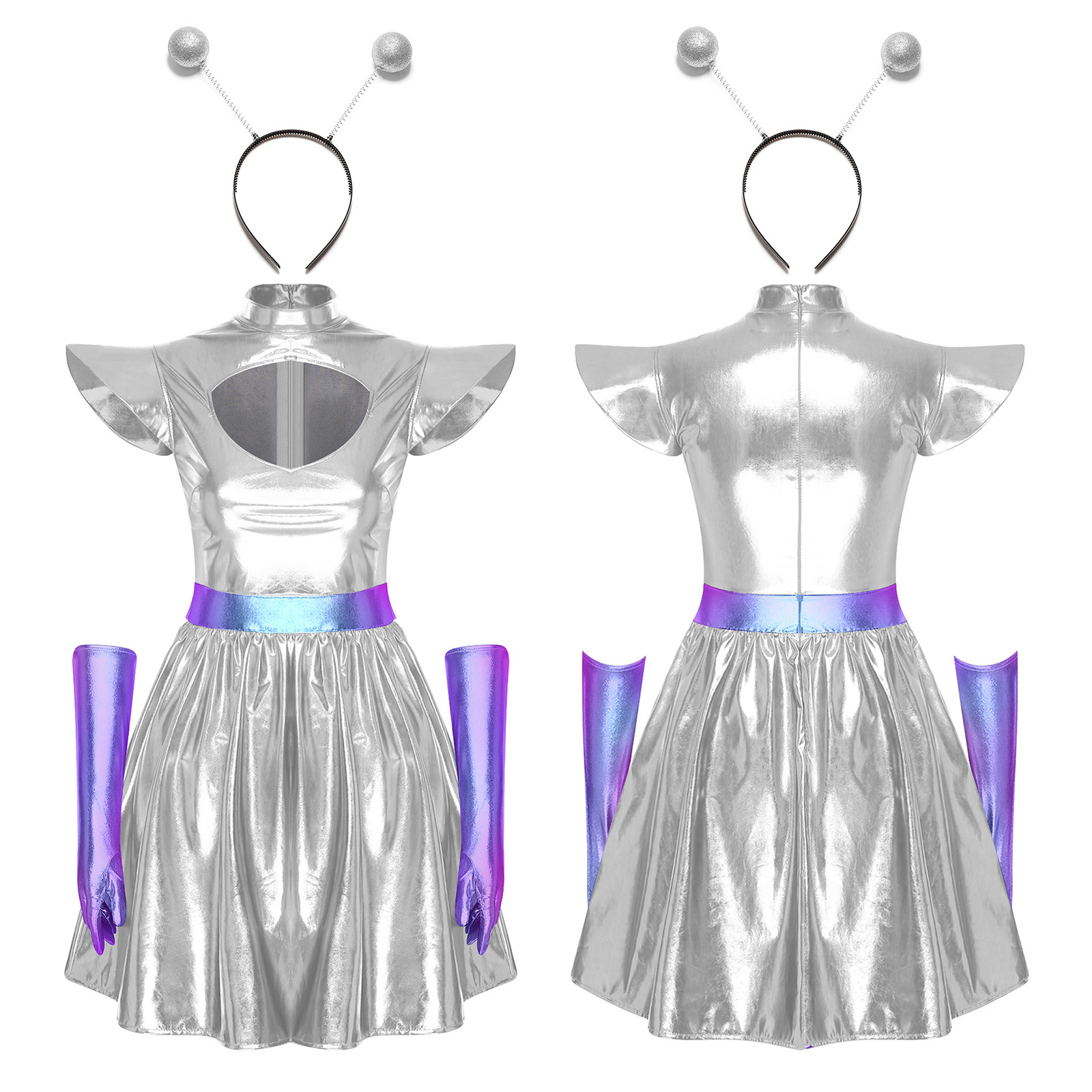 Women Shiny Alien Outerspace C – обзор и цена Shift Dress Sleeveless