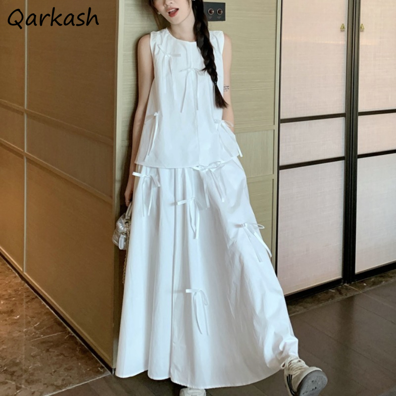 White Dress Sets for Women Bow – обзор и цена Shift Dress Sleeveless