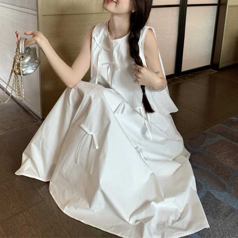 White Dress Sets for Women Bow – обзор и цена Shift Dress Sleeveless