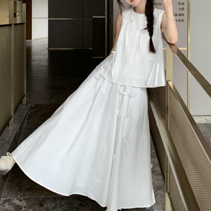 White Dress Sets for Women Bow – обзор и цена Shift Dress Sleeveless